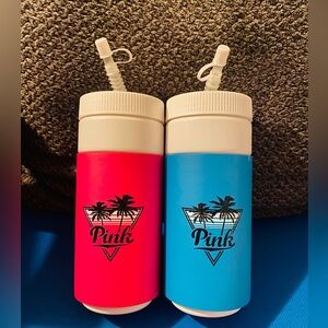 Victoria’s Secret PINK Logo Pink and Blue Matching Water Bottles